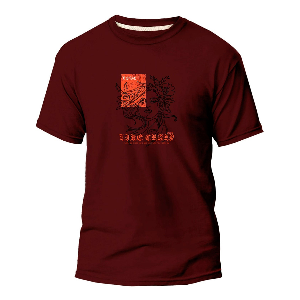 Camiseta Básica Algodão Premium Estampa Digital Love Love