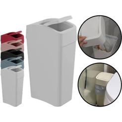 Lixeira 8 Litros Plástica Tampa Basculante Banheiro Lavabo Cozinha Escritório Multiuso Cesto De Lixo