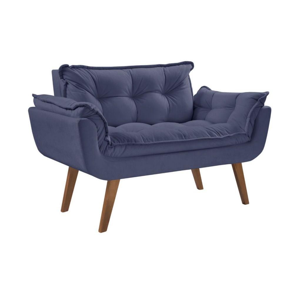 Poltrona Namoradeira Opala Pé Palito Azul Bic - Home & Living