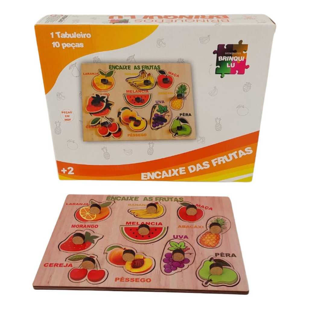 Brinquedo Educativo Encaixe As Frutas Brinquedo Pedagógico Para Aprendizado