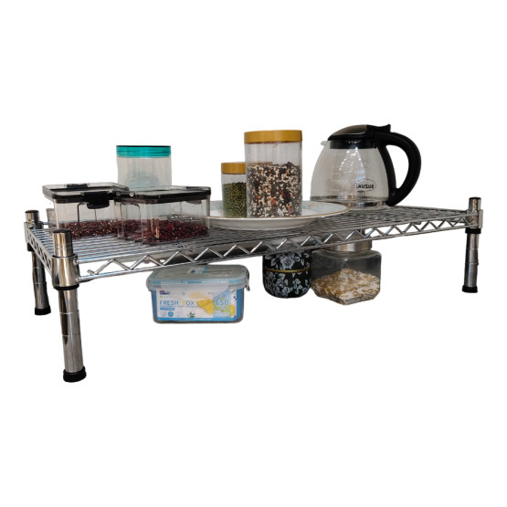 Kit Cozinha Prateleiras Aramadas Para Organizar - Cromado Maxime utilidades