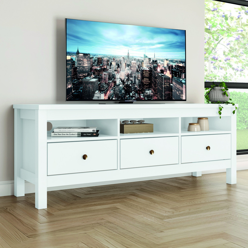 Rack para Tv Ate 55 Polegadas Retro Cor Branco 1 Porta Branco - Miniatura 4