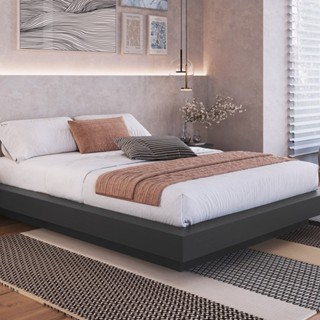 Cama Casal Queen Suspensa 140/160 Zurique Grafite em Oferta na Shopee