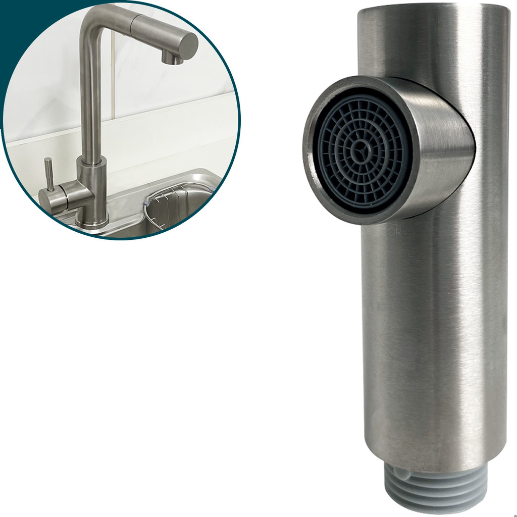 Bico Arejador Torneira Gourmet Chuveirinho Aço Inox Escovado Ponteira Adaptador Torneira Cozinha
