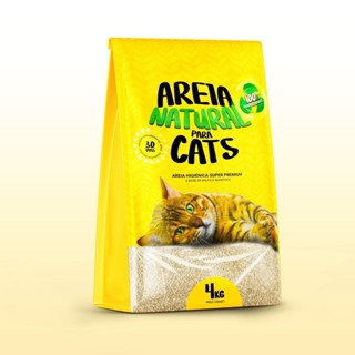 AREIA HIGIÊNICA NATURAL BIODEGRADÁVEL MILHO E MANDIOCA PARA GATOS TIGER CATS 4KG