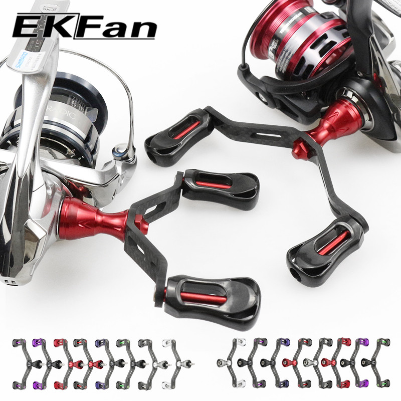 EKFan fit shimano daiwa Spinning Reel Carbon fiber Fishing Reel handle Screw in type Lure Reel Handle diy parts