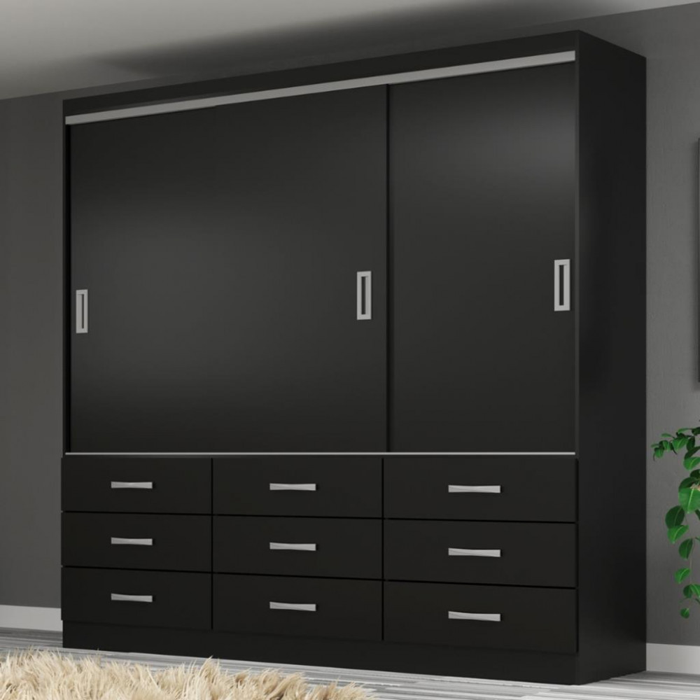 Guarda Roupa Casal 3 Portas de Correr 9 Gavetas Isabela Evidência em Oferta na Shopee