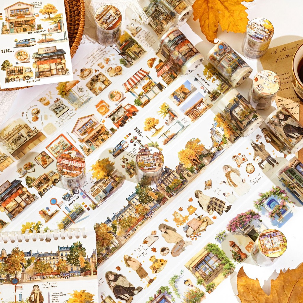 Caminhada Na Cidade Washi Fita PET Decorativo Adesivo Fitas Estéticas Para Scrapbooking Bala Lixo Diário Suprimentos Pla em Oferta na Shopee