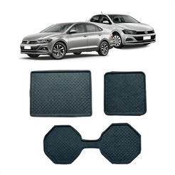 Kit Tapete Borracha Porta Objetos Polo / Virtus Original Vw