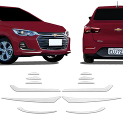 Kit Apliques Onix Plus Sedan 2020 Adesivos Do Para-Choque