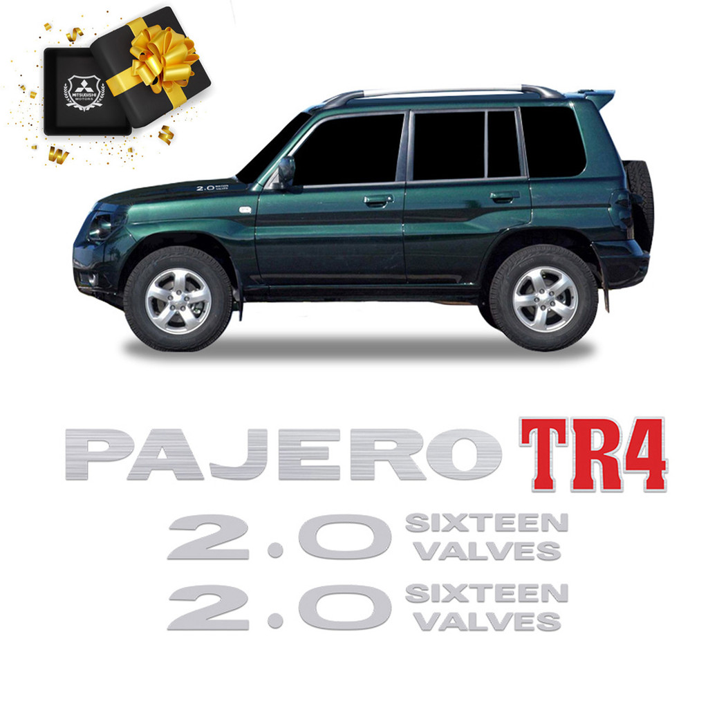 Kit Adesivo Pajero Tr4 2.0 Sixteen Valves Emblema Mitsubishi