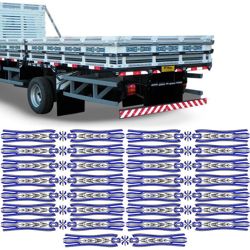 Kit Adesivos Carroceria Caminhão Universal Decorativo Azul em Oferta na Shopee