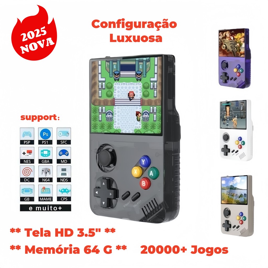Console Retro Portátil LH-9 Alta Configuração 21.000 Jogos PS1 PSP GBA God of War e Mais