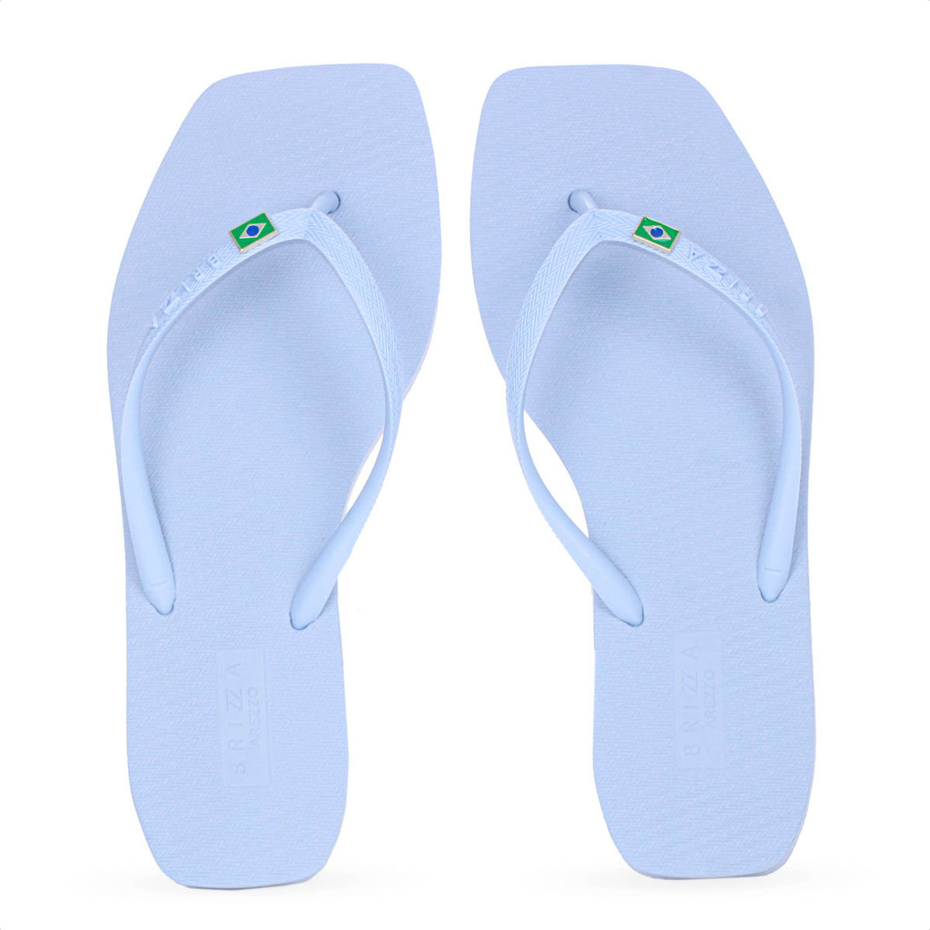 Chinelo Brizza Arezzo Bico Quadrado Square Brasil Azul - Feminino