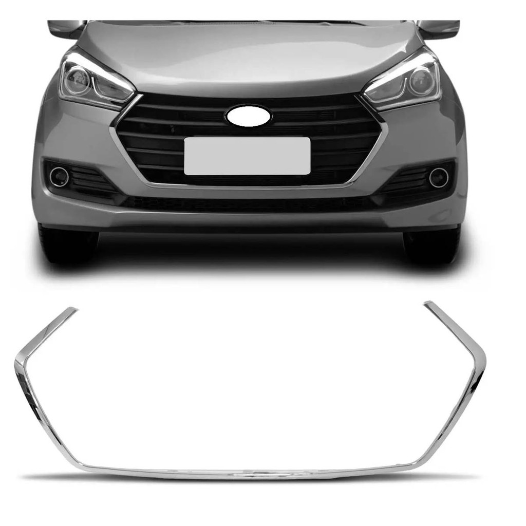 FRISO GRADE EXTERNA CENTRAL HB20 SEDAN HATCH 2016 A 2019 CROMADA