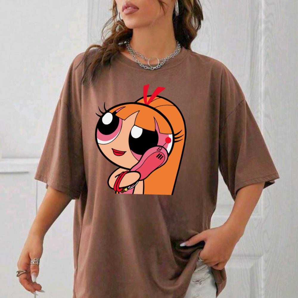 [Camiseta Premium em Algodão Puro]SISI Feminino As Meninas Superpoderosas Estampado Florzinha Docinho Lindinha blusa