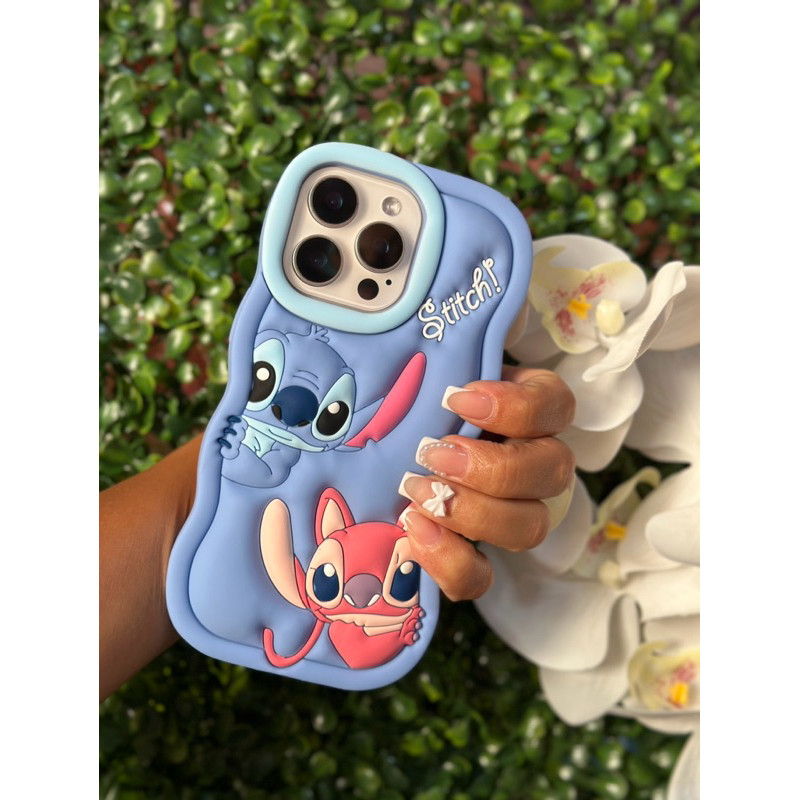 Capa para Celular iPhone Lilo Stitch Silicone emborrachada para iPhone 7, 8, XR, 11, 12, 13, 14, 15, Pro Max