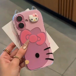 Capa de telefone transparente para IPhone11, 12, 13, 14, 15, 16promax, orelhas de gato hello Kitty em Oferta na Shopee