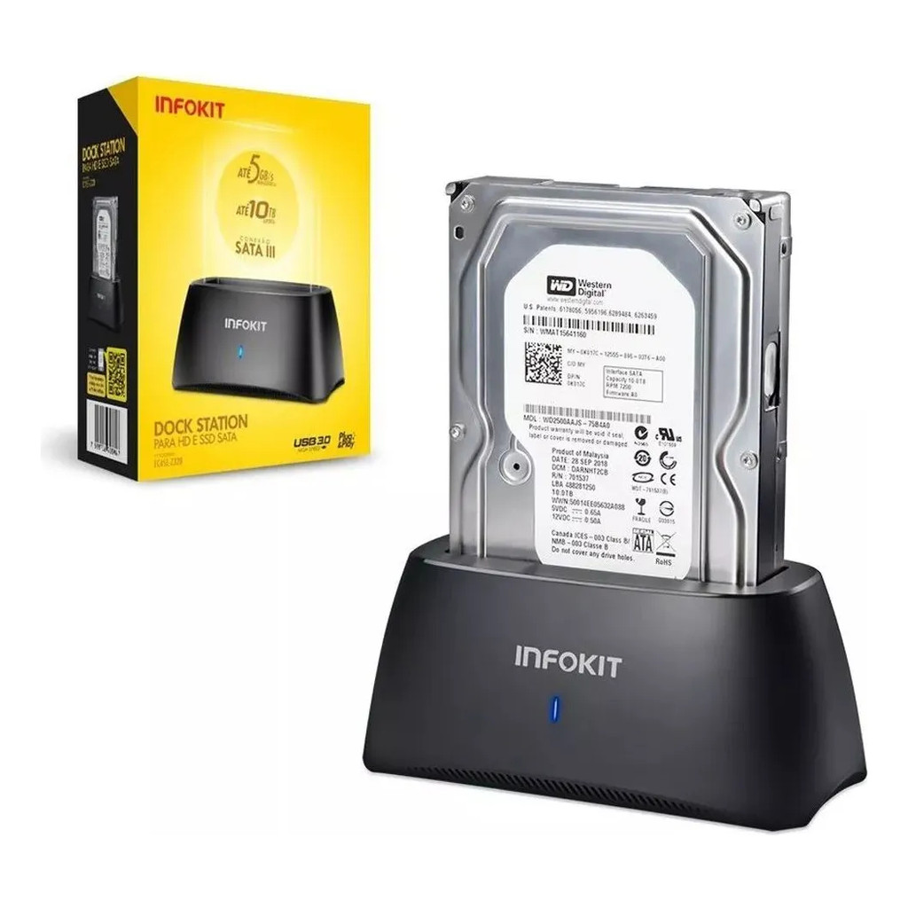 Dock Station Infokit Ecase-z320 Para Hd E Ssd 2.5 E 3.5