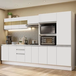 Armário de Cozinha Completa 100% MDF 300cm Frentes Smart Madesa 02
