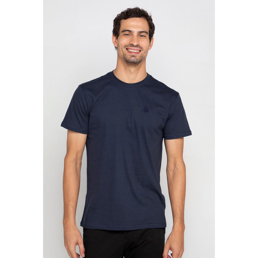 Camiseta Masculina Logo Bordado Polo Wear Azul Escuro - Men Clothes