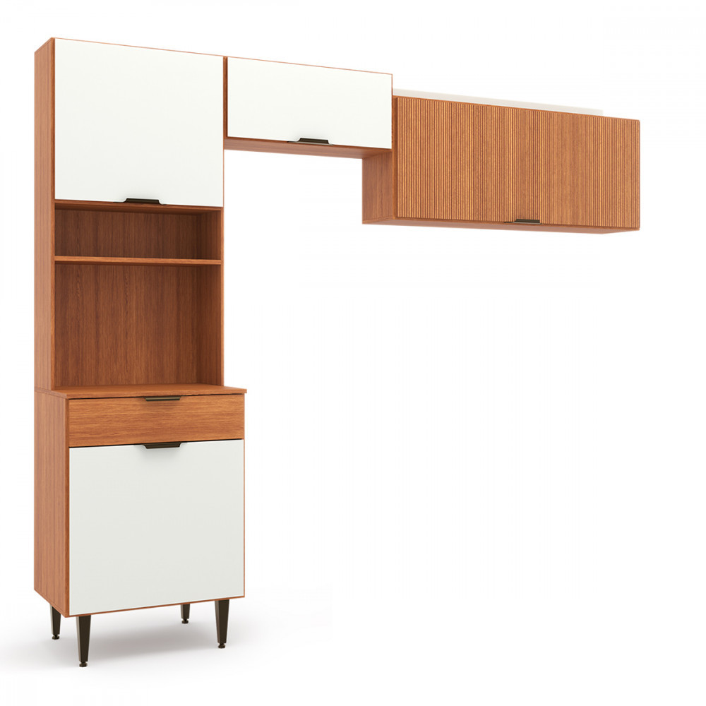 Armario Cozinha Compacta Vittoria Freijo com Off White Batrol em Oferta na Shopee