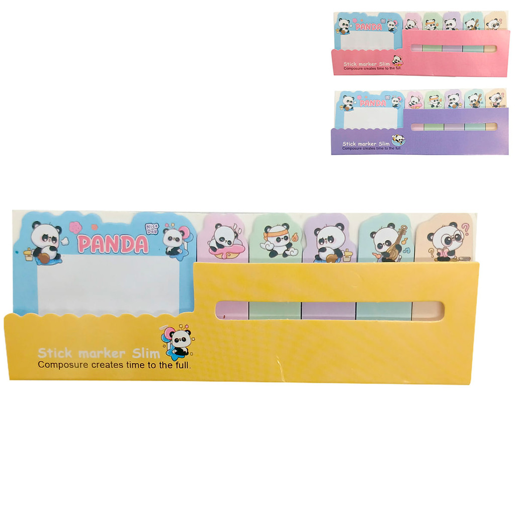Bloco de Anotação Autoadesivo Panda 14x5,5cm em Papel Livon