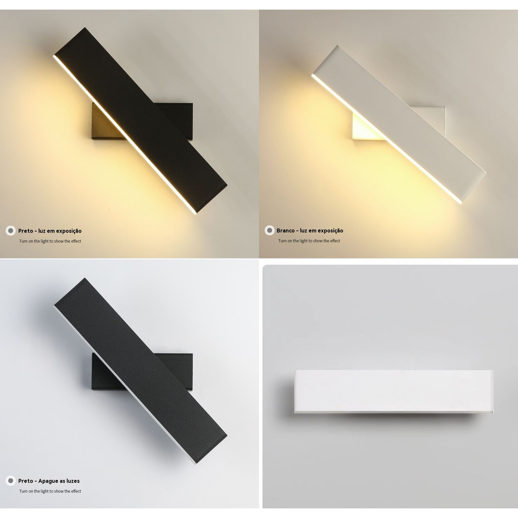 Arandela Zenit 12W Rotativa com 3 Cores Iluminação Direcionada e Design Moderno Bivolt em Oferta na Shopee