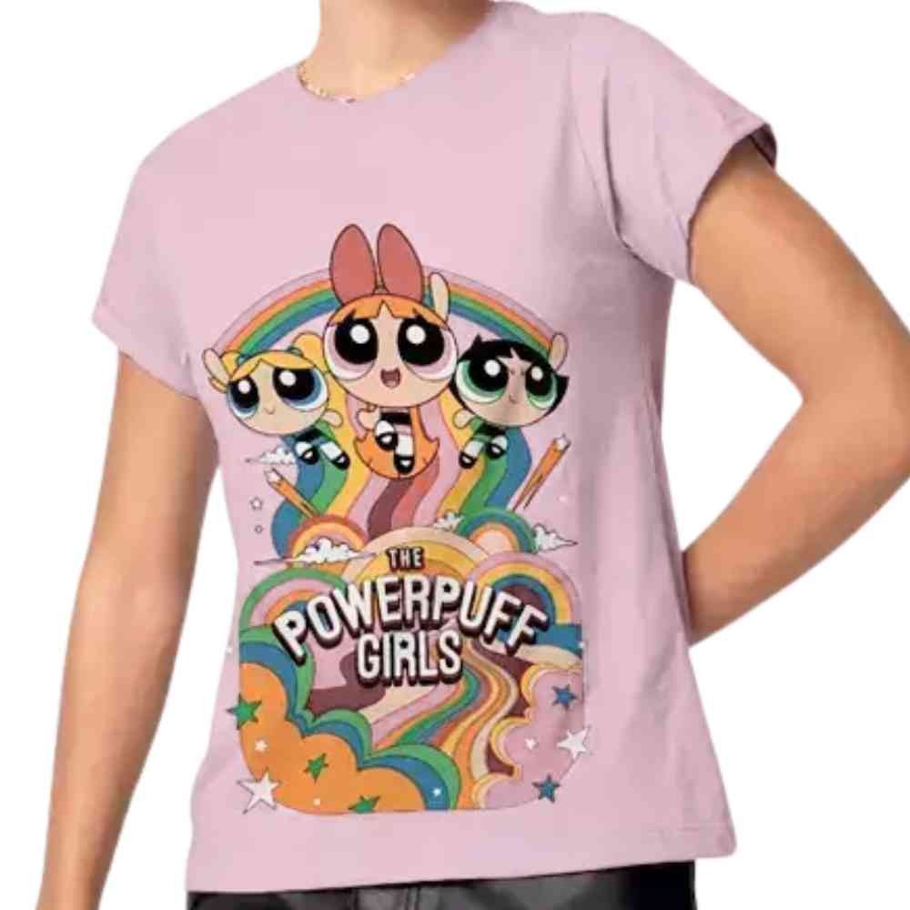 Camiseta Nerd Geek Feminina Menin Super Poderosas Powerpuff
