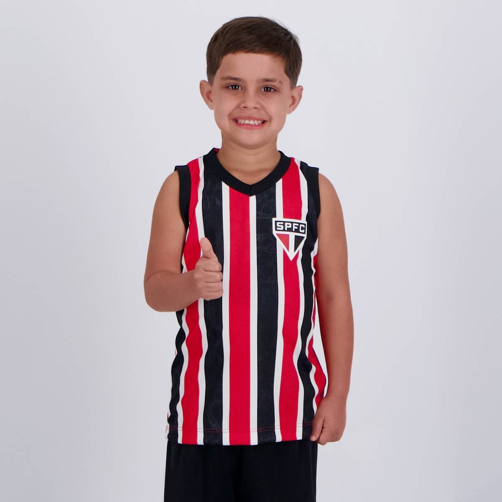 Regata São Paulo Ventre Infantil Vermelha em Oferta na Shopee
