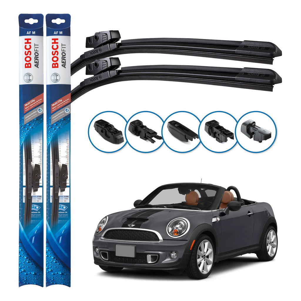 Par de Palhetas Limpador Parabrisa Multiclip Original Bosch Mini Cooper Roadster 2012 A 2018