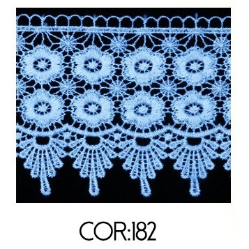 Renda Guipir CHL-427 9.5 Cm -  Rolo C/13.7 Metros Cor:Azul-Hortencia