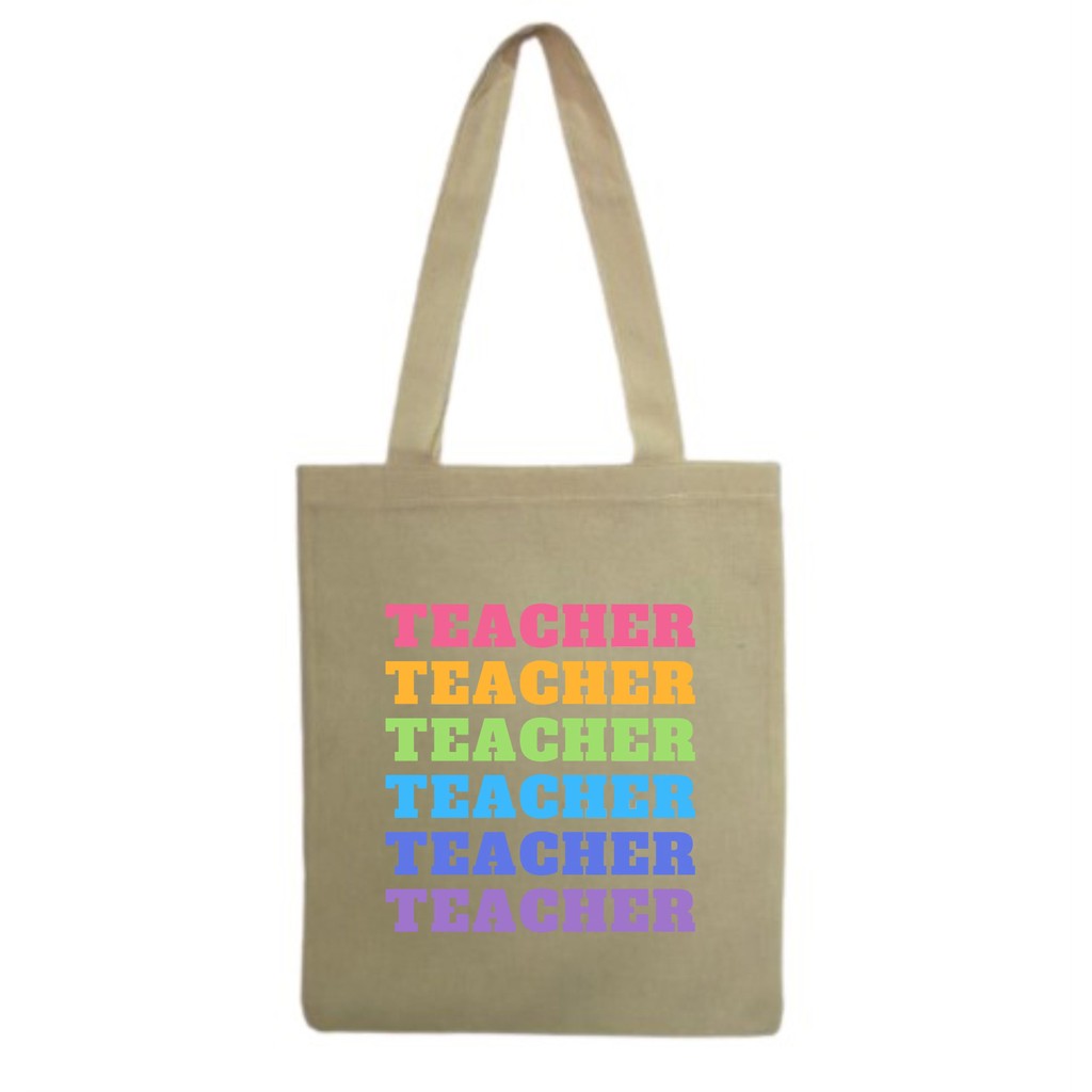 Bolsa Sacola Ecobag Ecologica algodão estampa TEACHER  PROFESSORA PEDAGOGIA