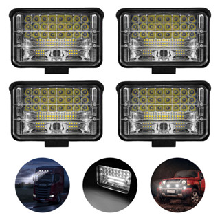 Kit 04 Farol de Led Retangular 48 LEDs Bi-volt 9-36V 144W Branco Jeep SUV Troller Caminhão Off-Road em Oferta na Shopee