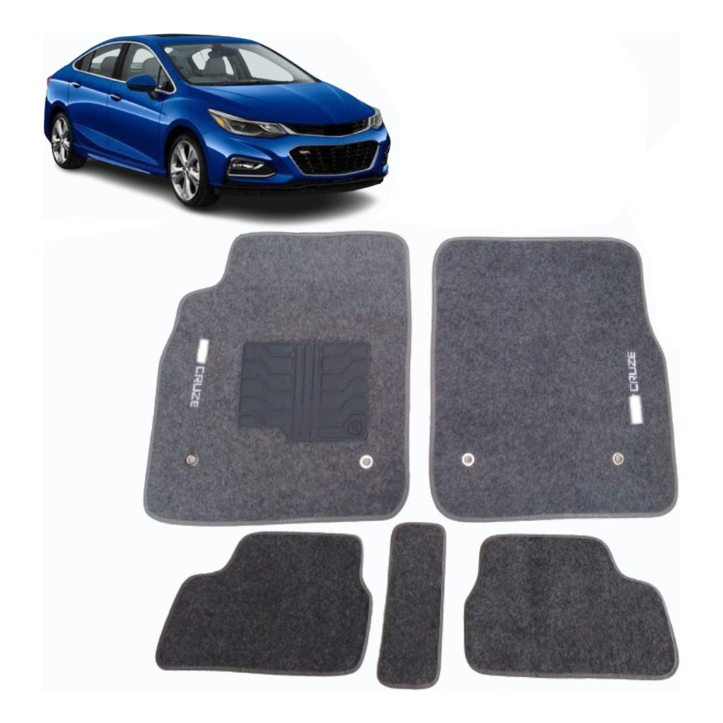 Kit de tapetes 5 peças específico Cruze 2017 ... 2020 Carpete Grafite