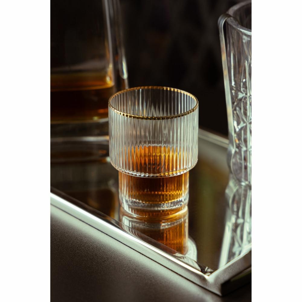 2 Copos Baixos Wolff Lines de Cristal 220ml - Home & Living