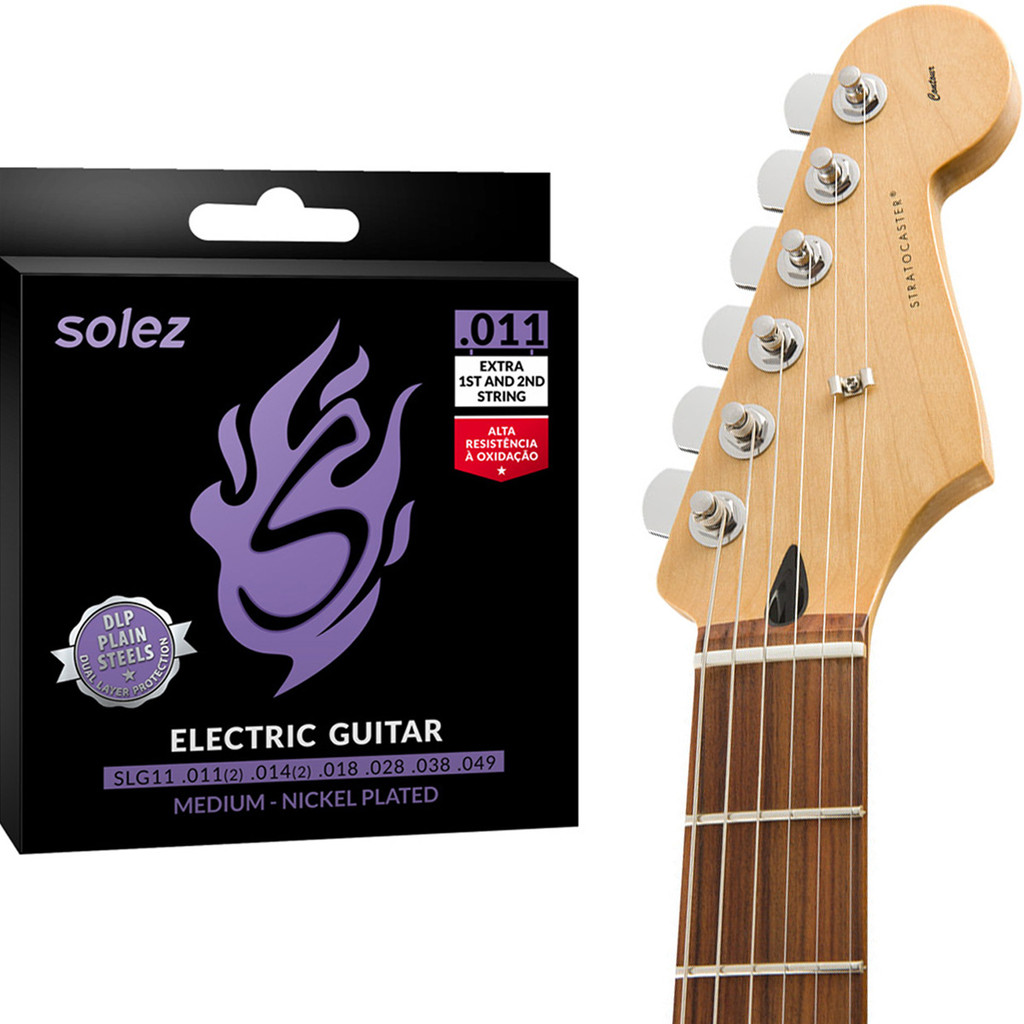 Encordoamento Solez DLP Níquel p Guitarra Elétrica 011 SLG11 em Oferta na Shopee
