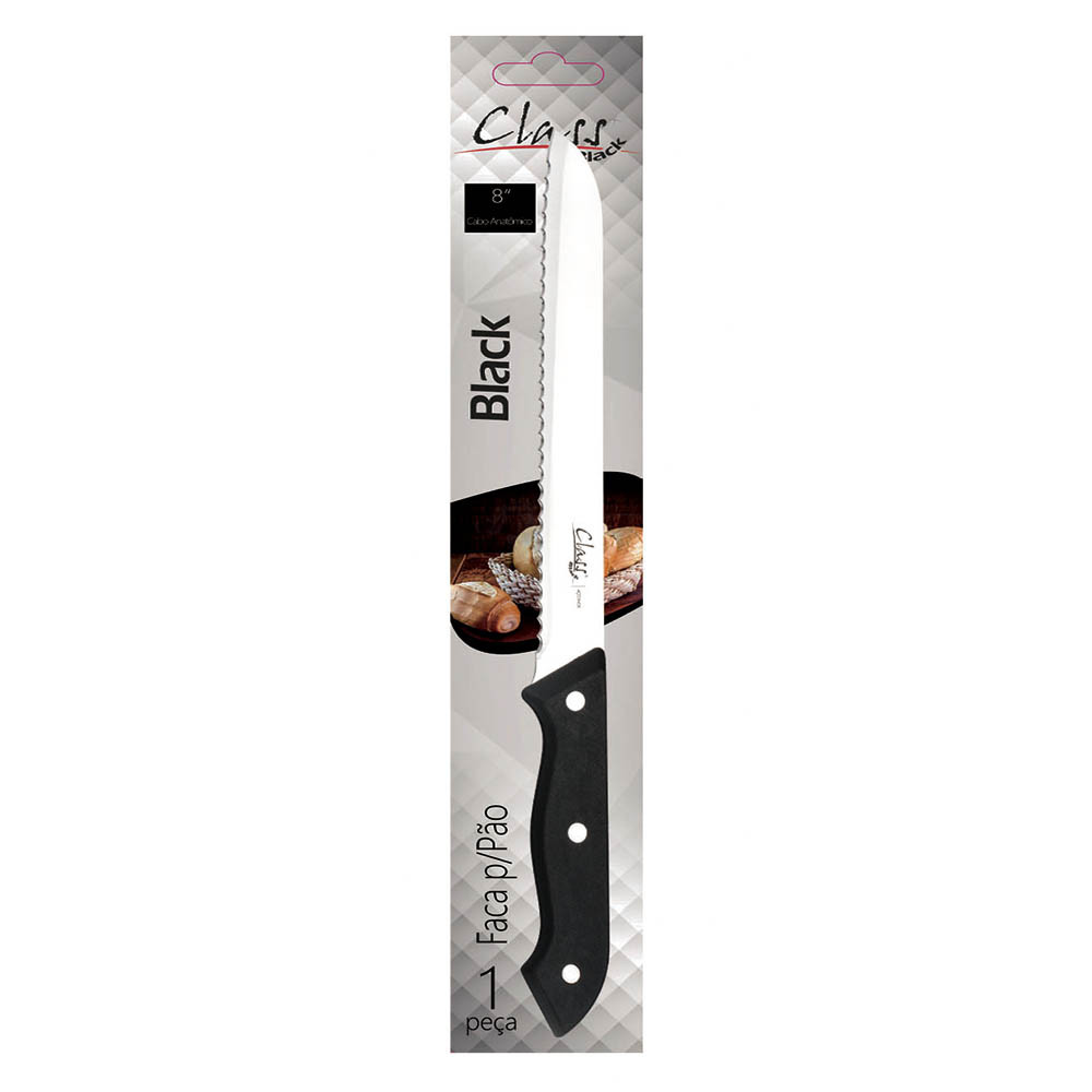 Faca P/ Pão Black Inox 8 Pol