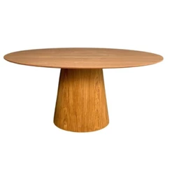 Mesa De Jantar Cone Oval 150x90 Cm Tampo Freijó Base Freijó Cor Marrom