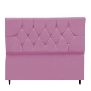 Cabeceira Estofada Cama Box Casal 140 Cm Geovana Suede Rosa em Oferta na Shopee