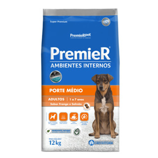 Ração Premier Cães Adultos Ambientes Internos Porte Médio 12kg em Oferta na Shopee