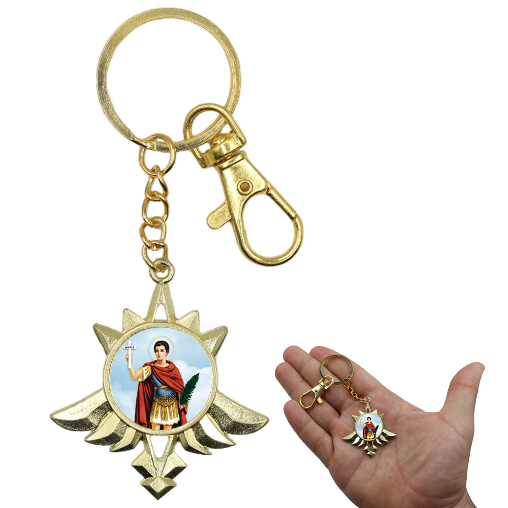 Chaveiro Dourado Medalha Santo Expedito Luxo Catolico Devoção Presente Especial