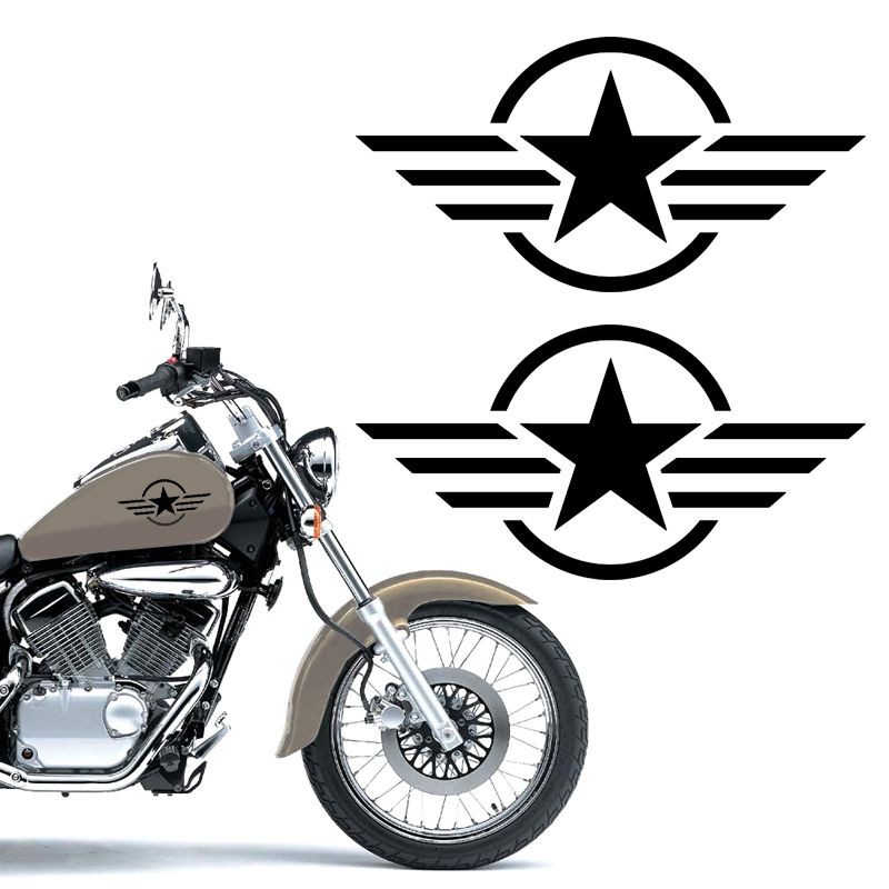 Par de Adesivos Tanque Moto Intruder Estrela Militar Simbolo em Oferta na Shopee