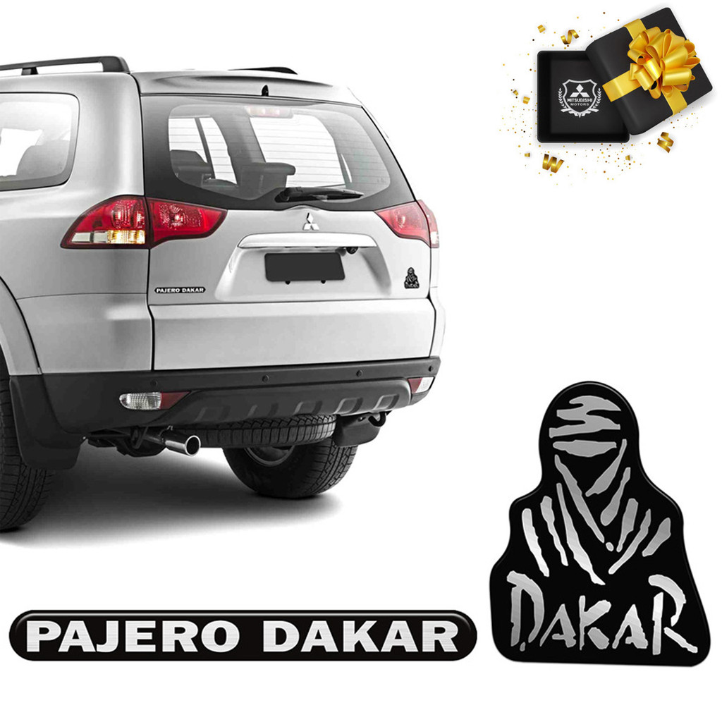 Kit Emblemas Pajero Dakar Adesivos Tampa Traseira Resinados em Oferta na Shopee