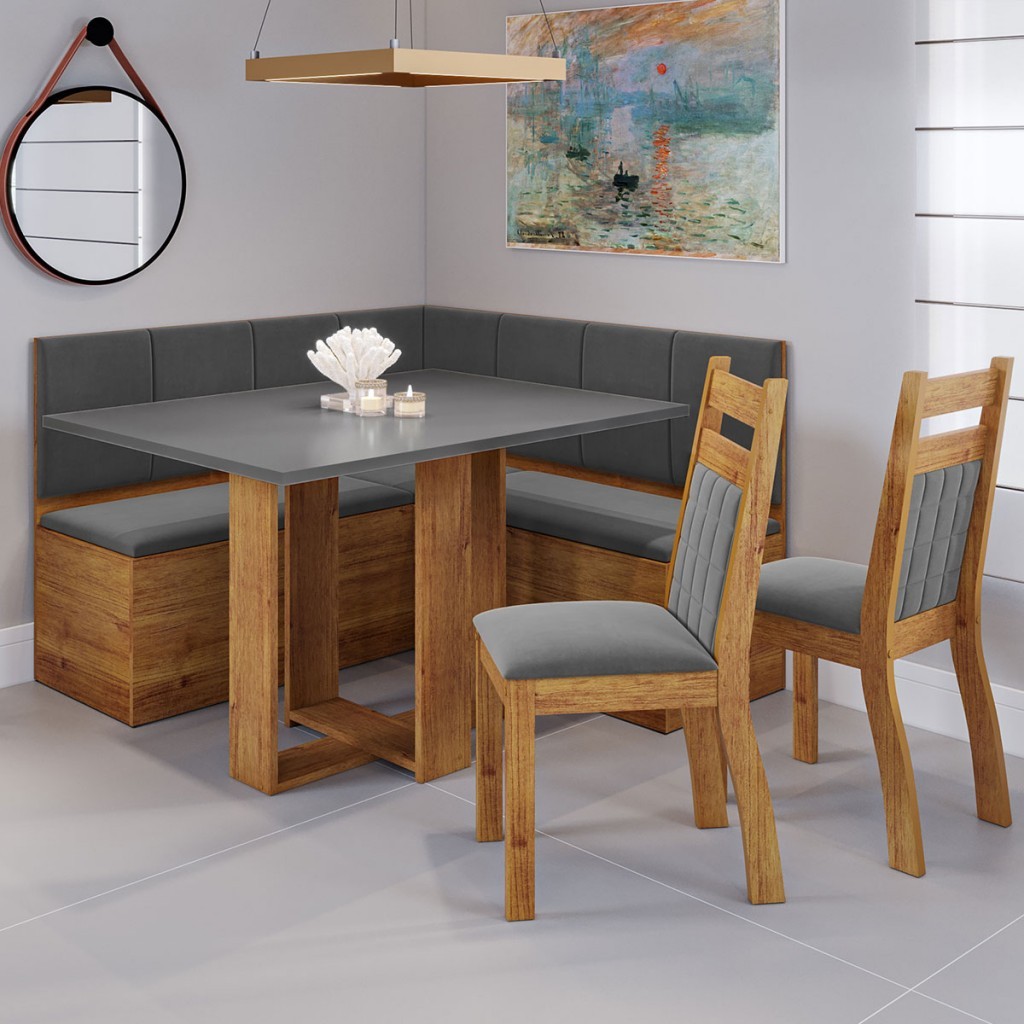 Canto Alemão Nigro com 2 Cadeiras em Oferta na Shopee