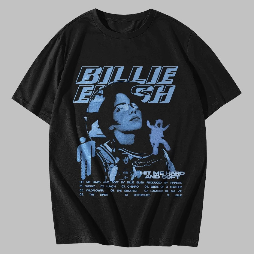 Camiseta Basica Cantora Billie Eilish Camisa 100% Algodão Streetwear Temos Plus Size - Lançamento