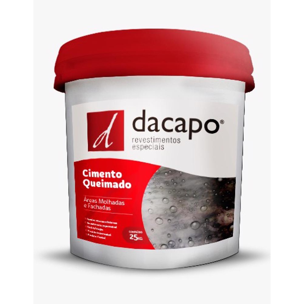 Cimento Queimado Áreas Molhadas Branco 25 kg Dacapo em Oferta na Shopee