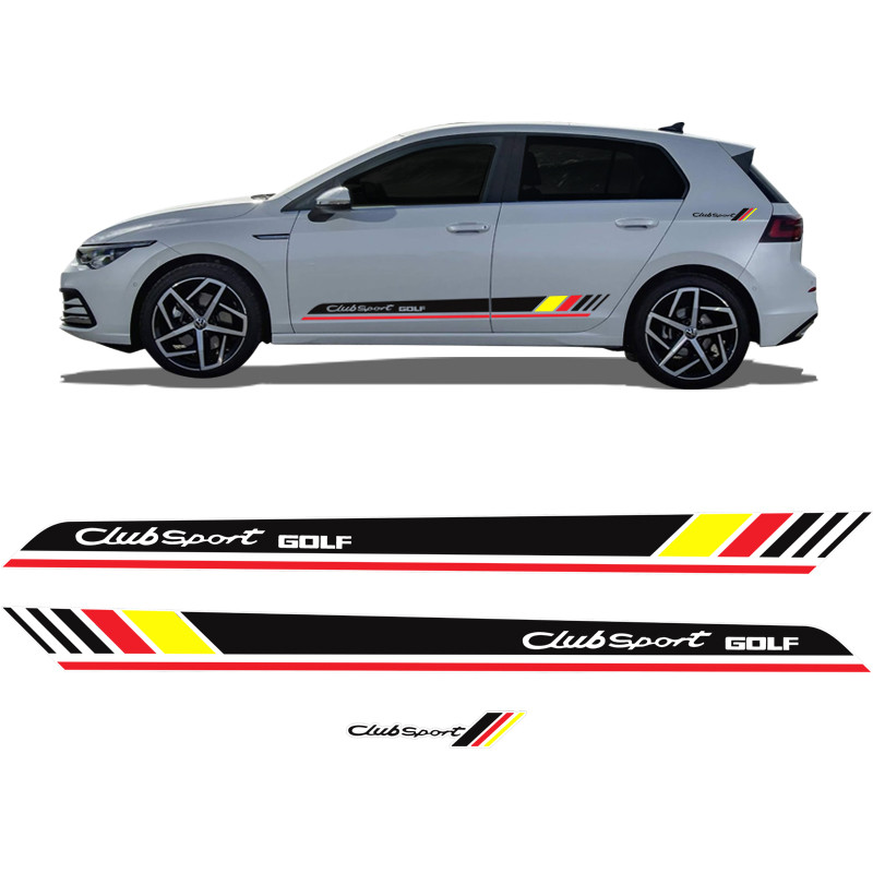 Faixa Lateral Volkswagen Golf Club Sport Adesivo Preto