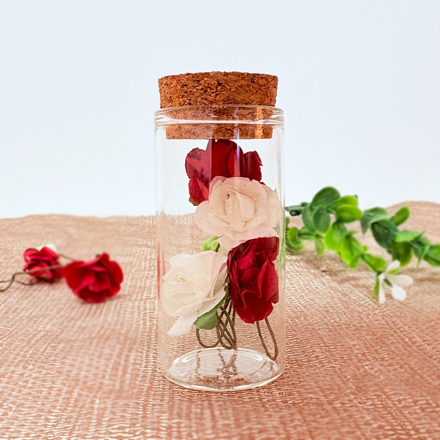 Potinho de Vidro com Tampa de Rolha - 6x3cm - 22ml - 1 unidade - Rizzo em Oferta na Shopee