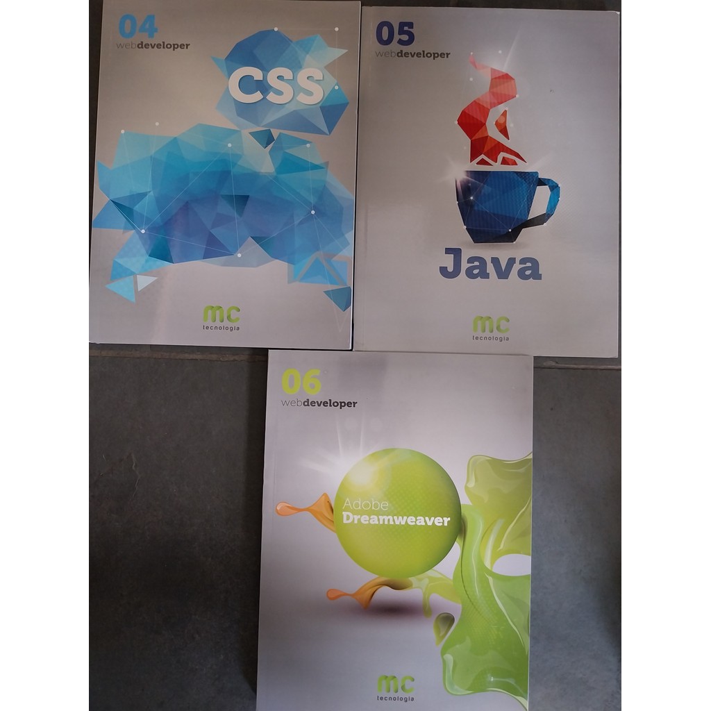 LIVRO, KIT(3), WEB DEVELOPER, 1. CSS, VOL. 4, 2. JAVA, VOL. 5, 3. ADOBE DREAMWEAVER, VOL. 6, MC TECNOLOGIA